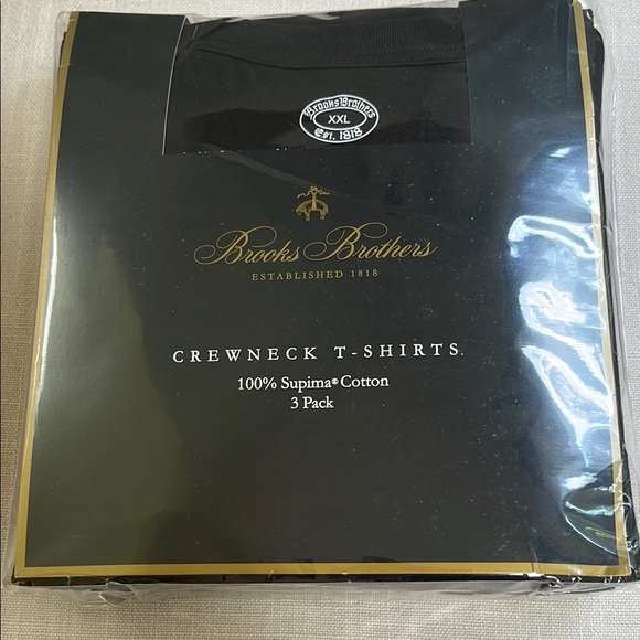 Brooks Brothers Black Supima Cotton Crewneck T-Shirts - Picture 1 of 2